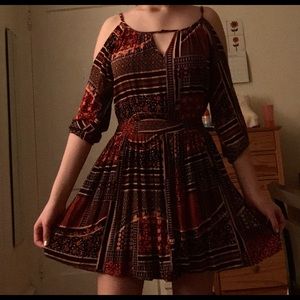 american eagle cold shoulder sun dress